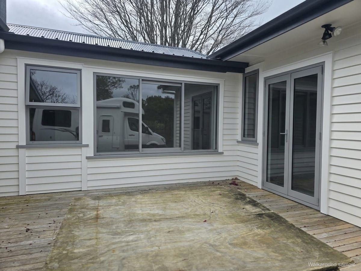 Courtyard, 1940s bungalow, with new joinery